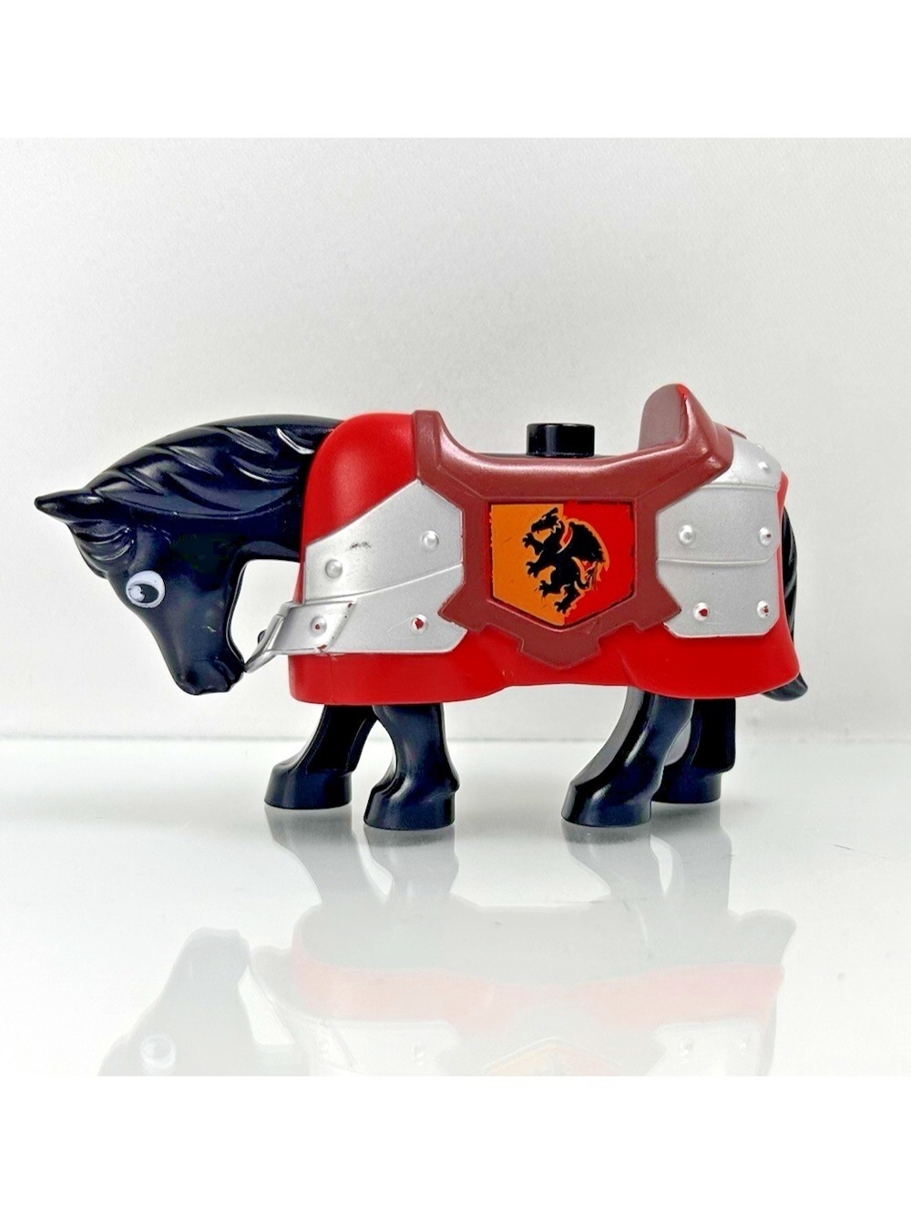 Lego Duplo Castle Knights Black Horse & Red Barding Armor Medieval Knight Set